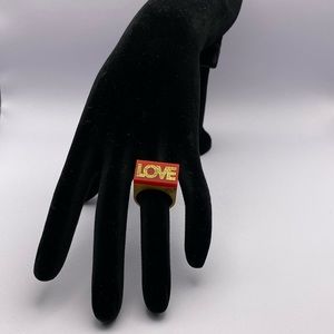 Vintage Streetwear Wooden Ring - LOVE